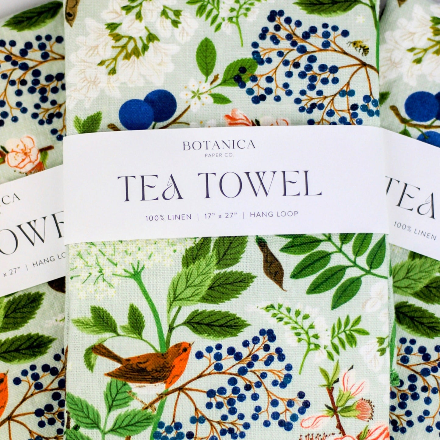 Flowering Trees Linen Tea Towel