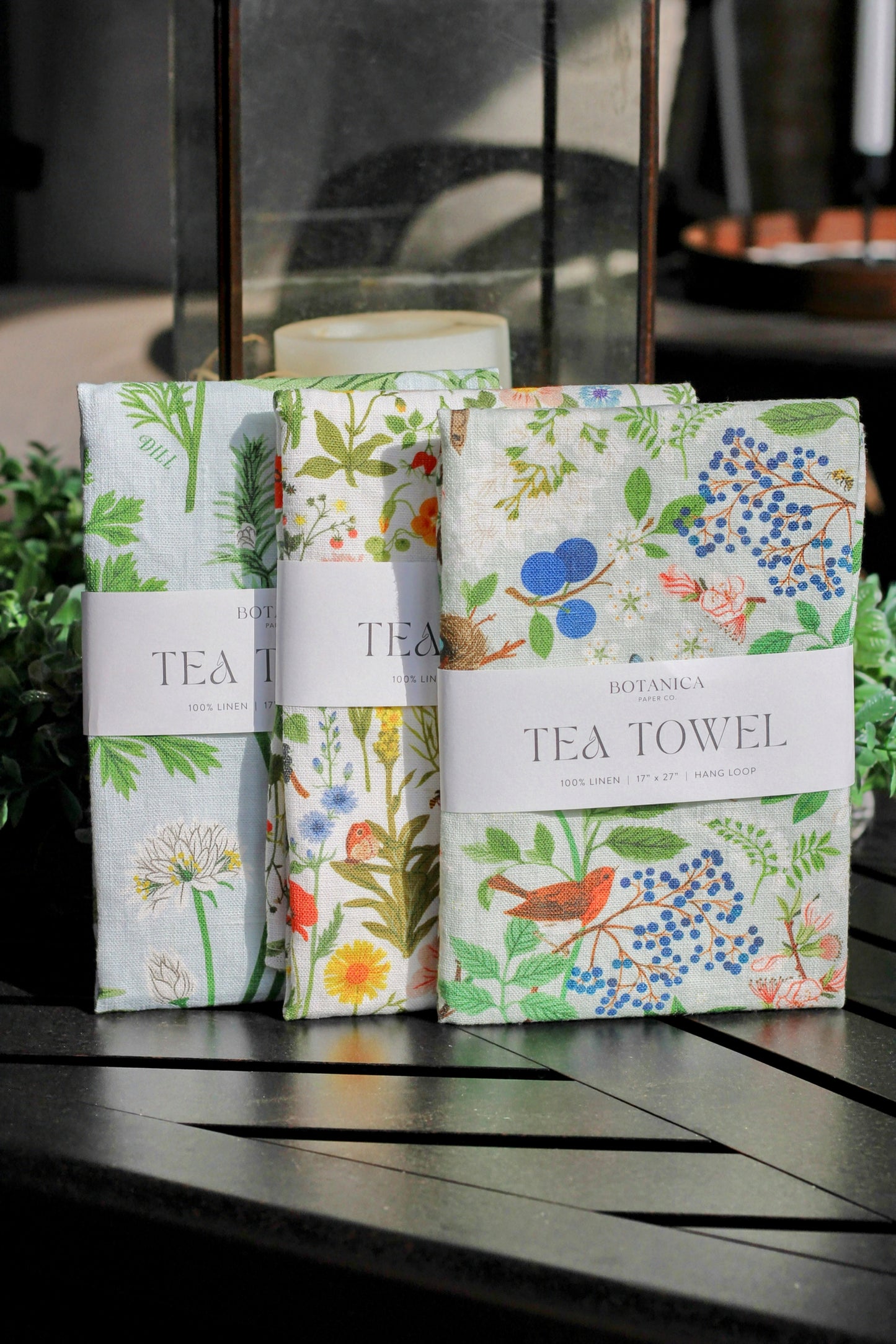 Herb Garden Linen Tea Towel