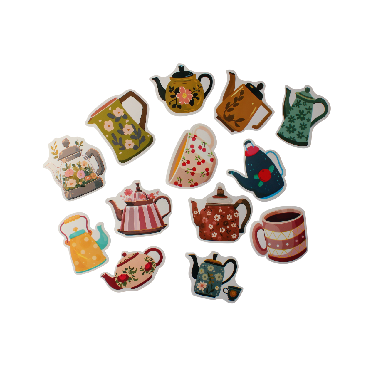 Teapot Floral Stickers