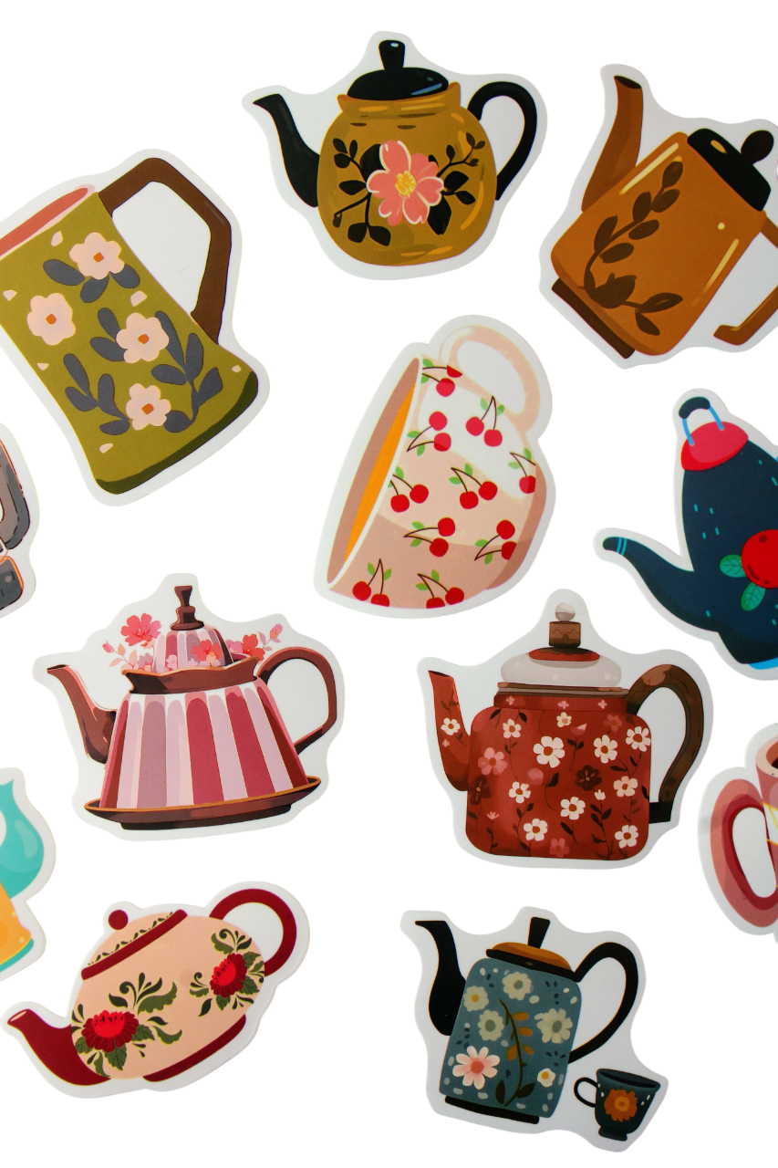 Teapot Floral Stickers