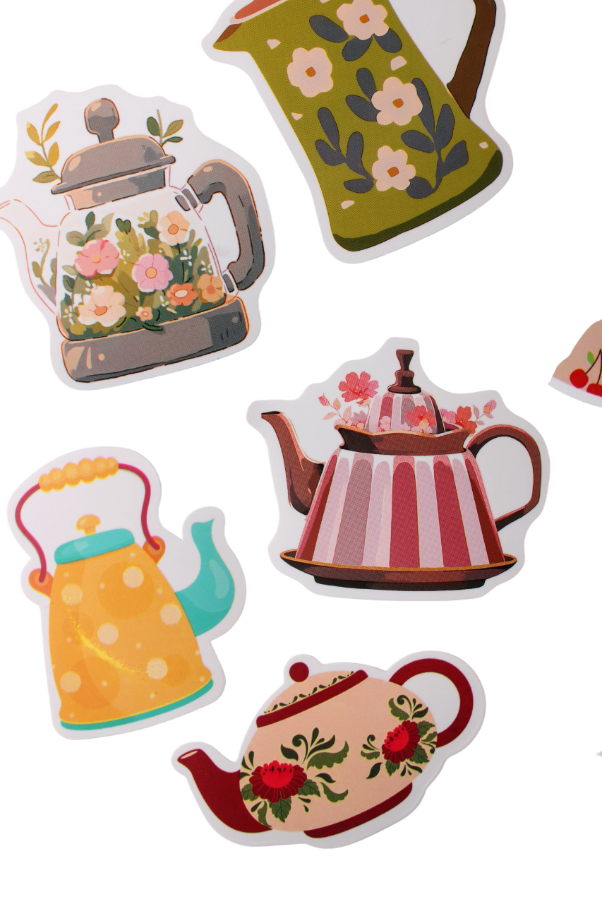 Teapot Floral Stickers