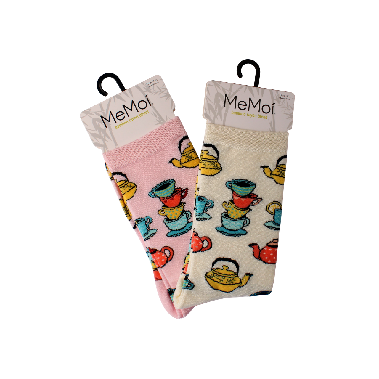 Ivory Tea Time Bamboo Crew Socks