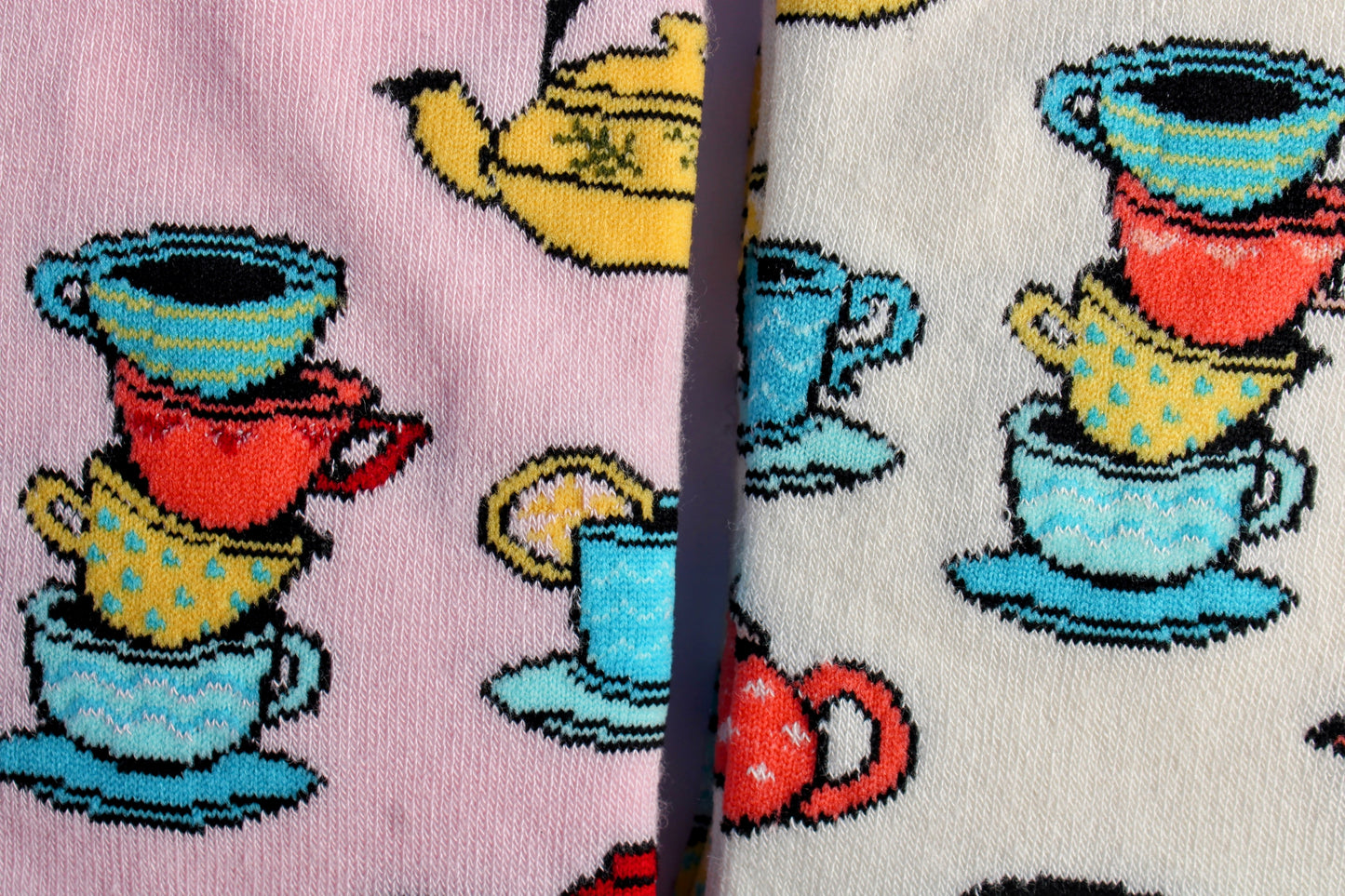 Ivory Tea Time Bamboo Crew Socks